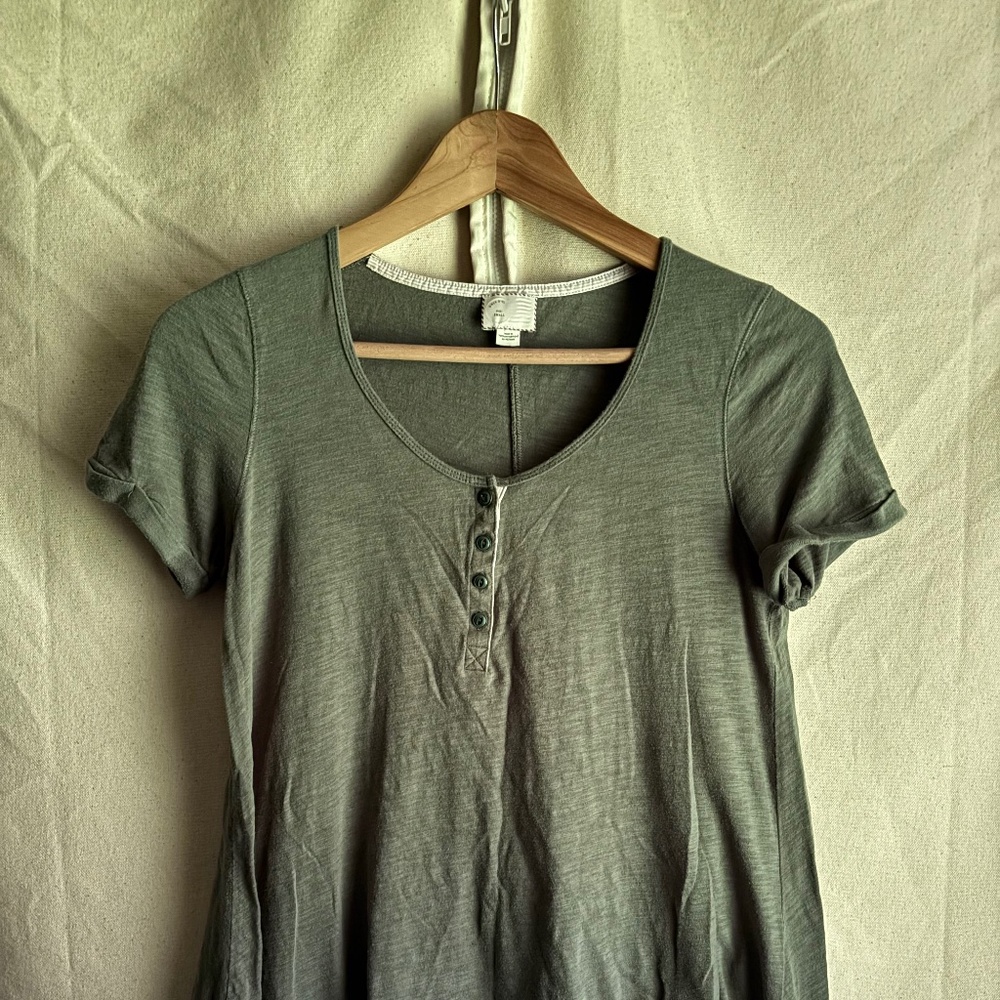 Women's Anthropologie Top, Short-sleeved, Small, Green